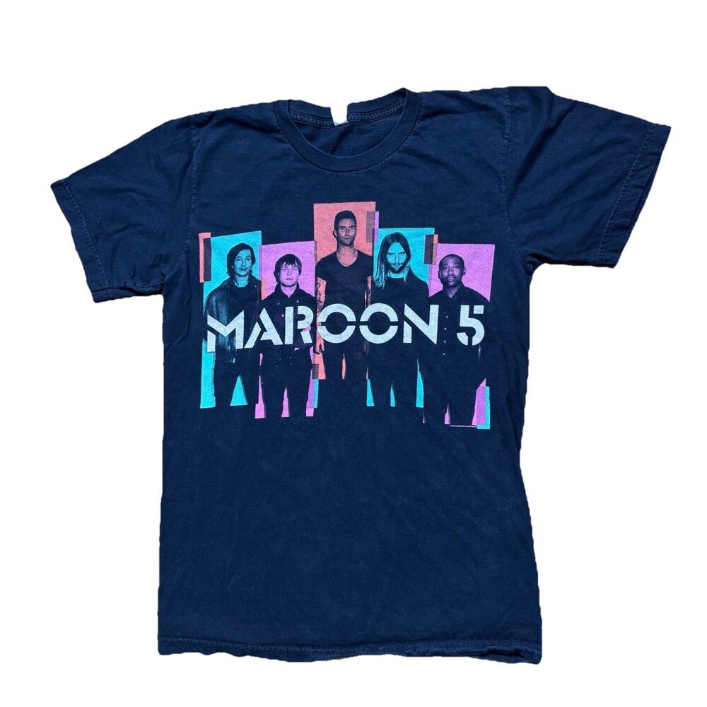 Maroon 5 North America Tour 2013 Cities Front Back T Shirt Mens Small USA Made